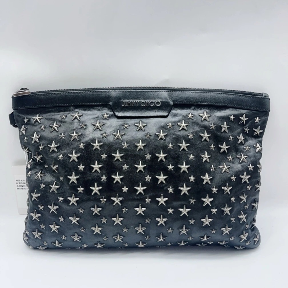 95新 JIMMY CHOO/吉米周   黑色星星手拿包  1413 2301