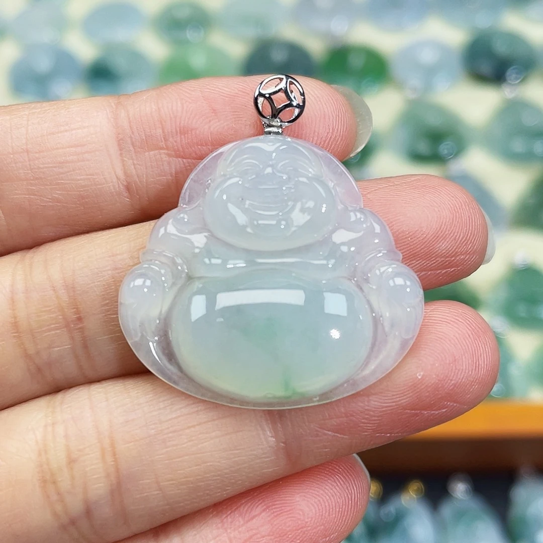 翡翠颈饰18K金镶嵌吊坠