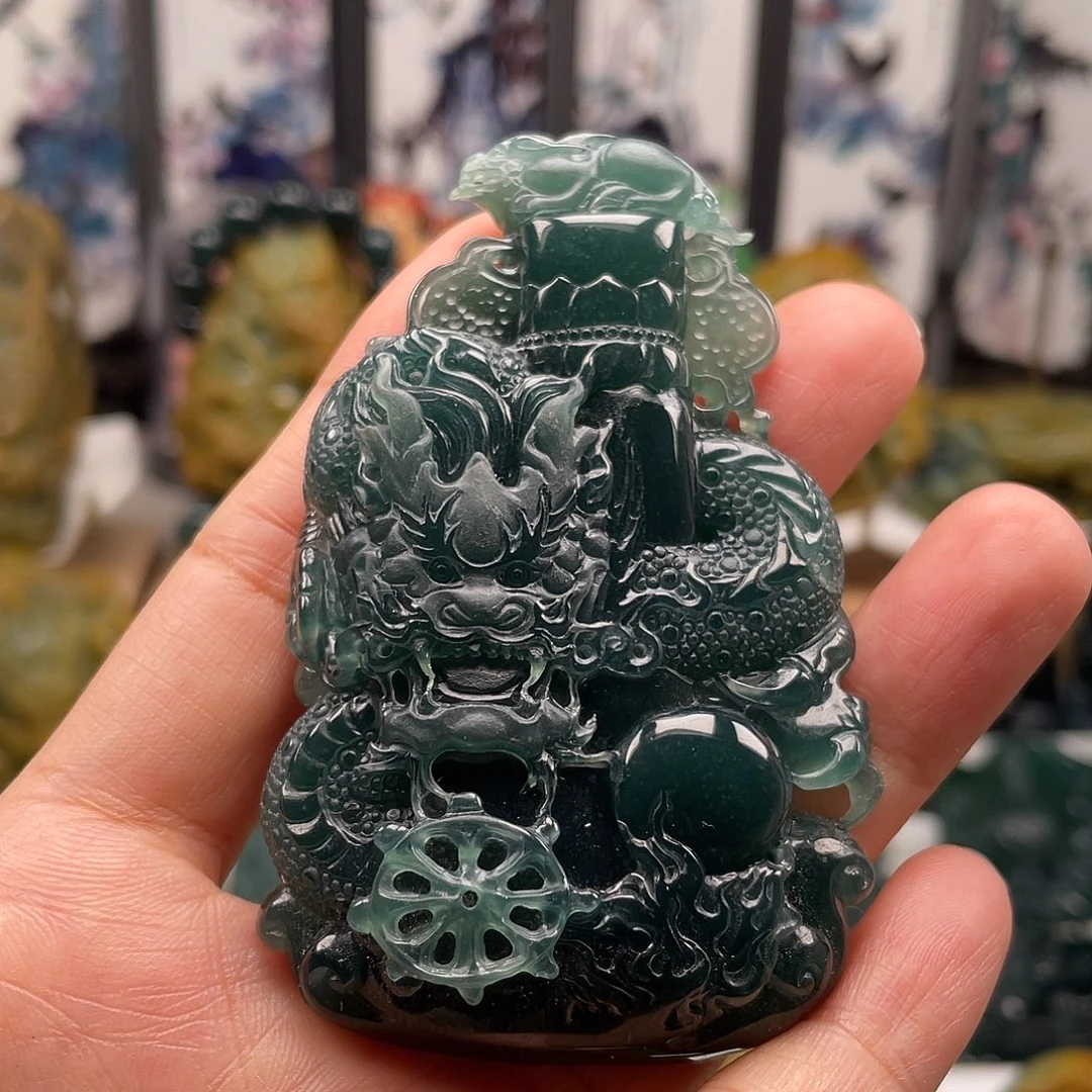 翡翠未镶嵌颈饰天然翡翠a货龙