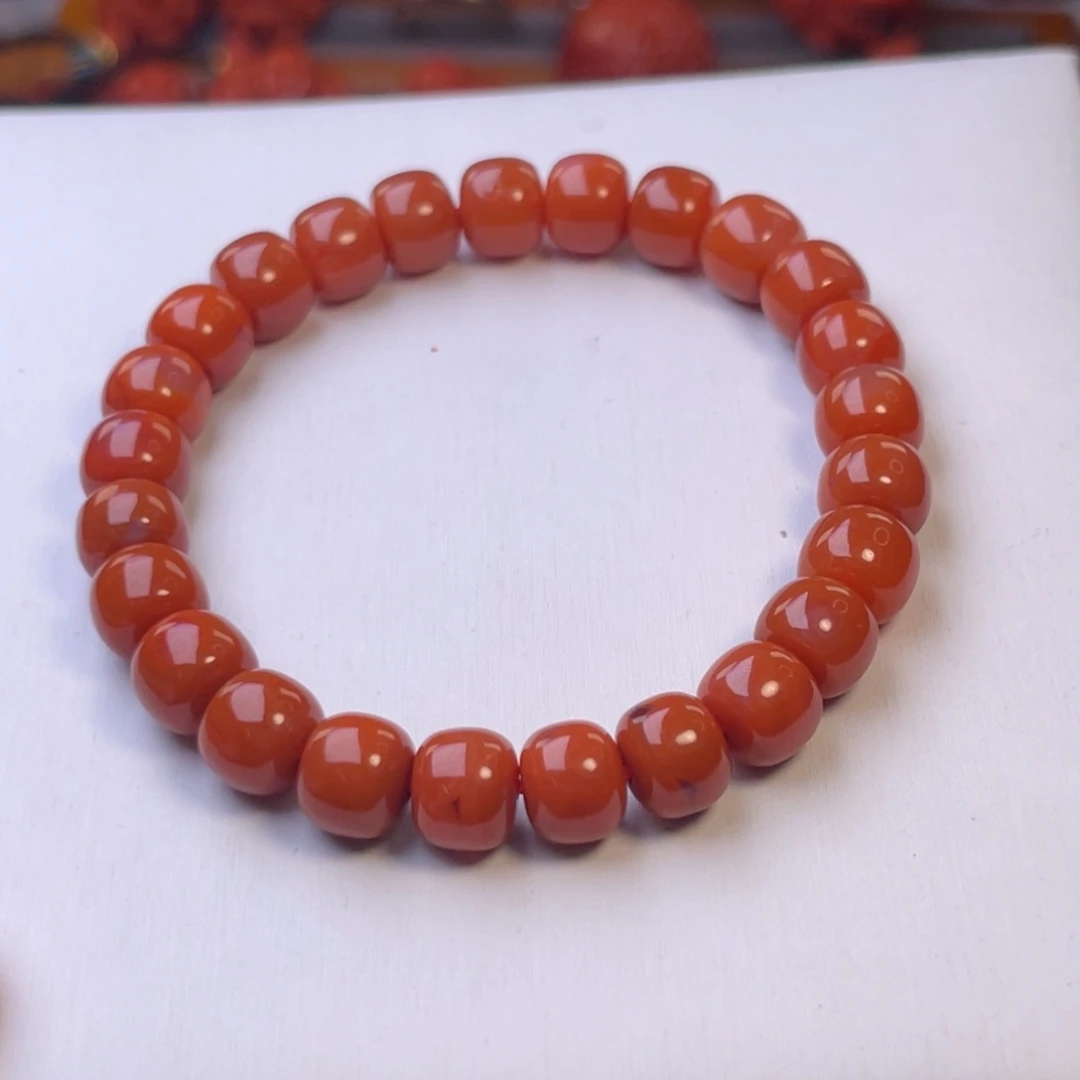 南红玛瑙未镶嵌川料精工老型手串卡8➕