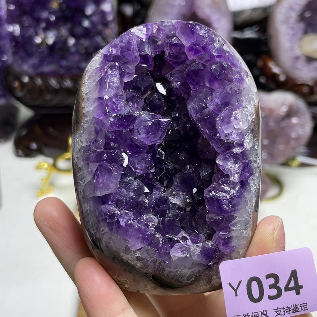 未镶嵌紫晶摆件带窝窝