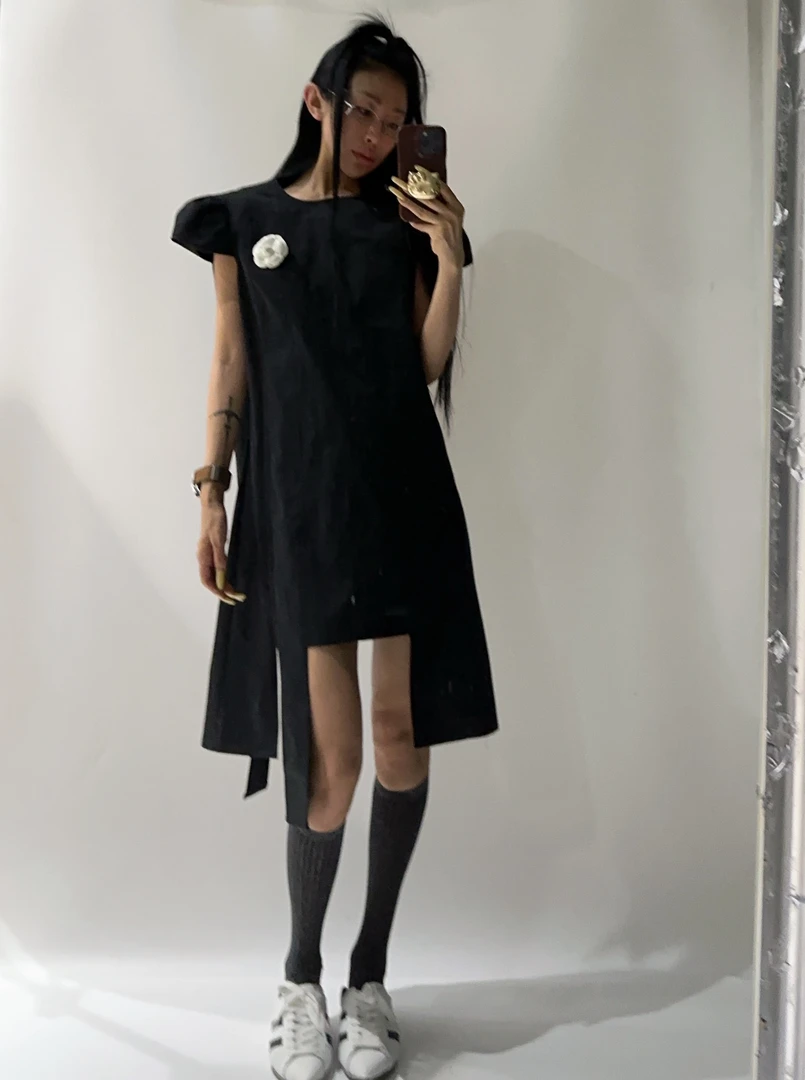 VIVISPLENDID20361#（定制福利款NO退NO换）立体小飞袖全棉显瘦裙