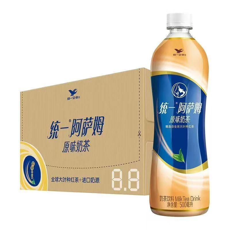 【10月新货】统一阿萨姆奶茶500ml*15瓶装整箱原味奶绿奶特价茶饮品