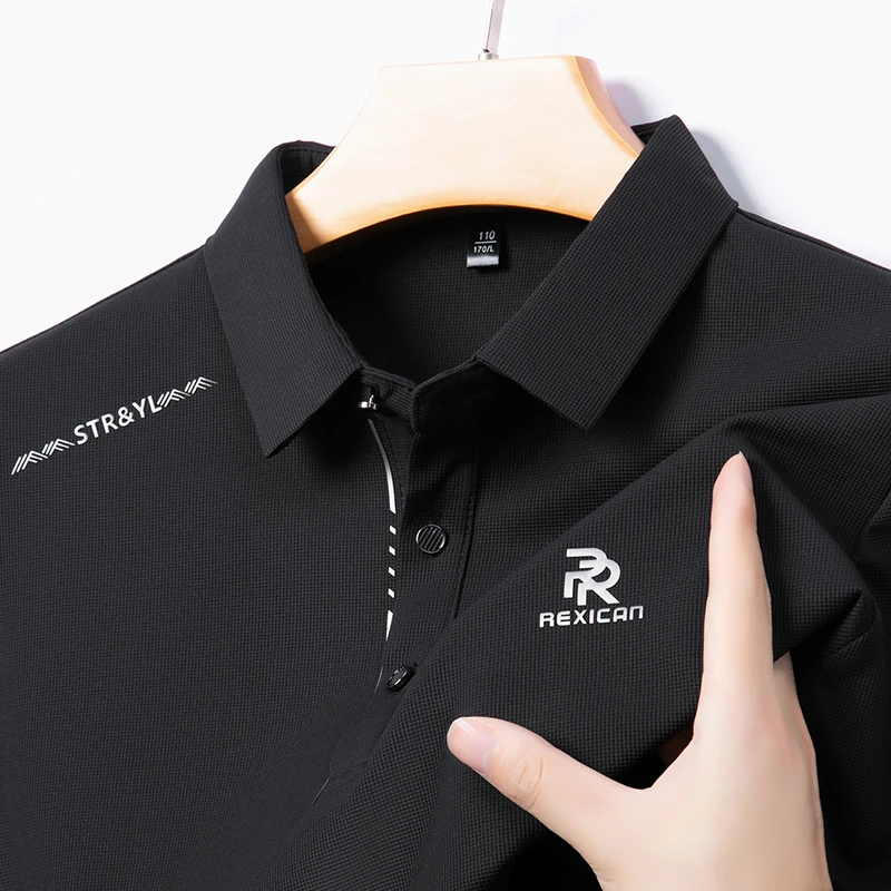 2025春季新款POLO衫商务休闲男士t恤长袖翻领上衣体恤