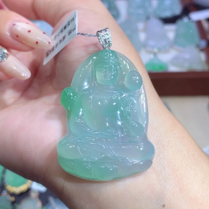 翡翠未镶嵌吊坠(不含链)观音