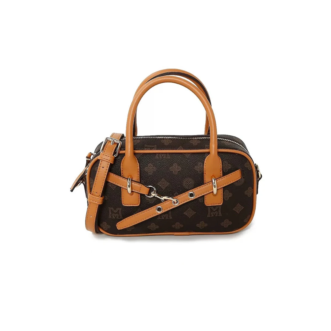 蒙娜丽莎满印女包经典轻奢时尚波士顿保龄球