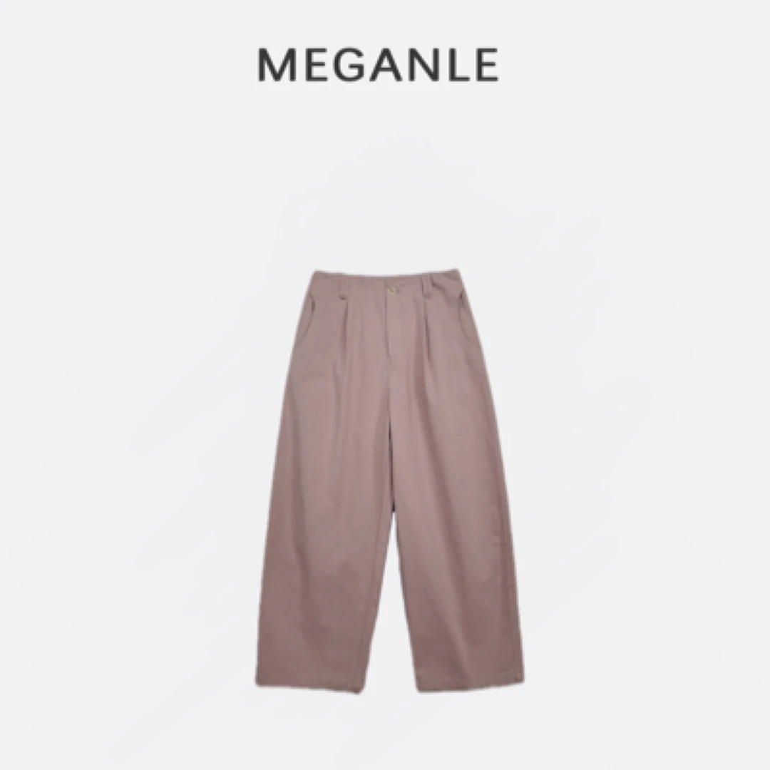 【棉棉裤】MEGANLE  进口棉高腰显瘦直筒休闲裤2025031