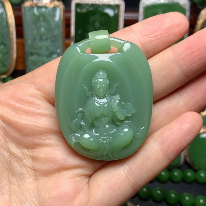 吊坠(不含链)未镶嵌和田玉(碧玉)