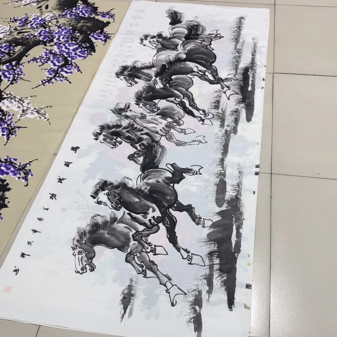 国画纯手绘的花鸟山水