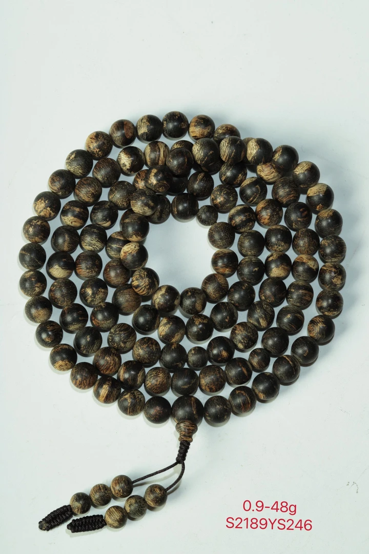 阿九沉香  ​0.9cm-48g 正区达拉干老料沉水手串 味道控