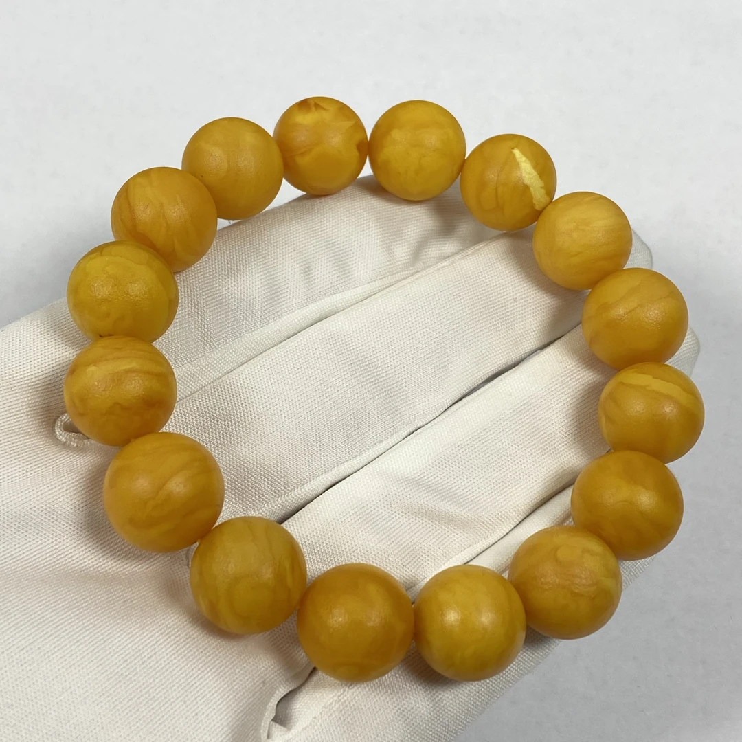 【亿轩臻选】石膏花蜡橘皮单圈素串13mm+