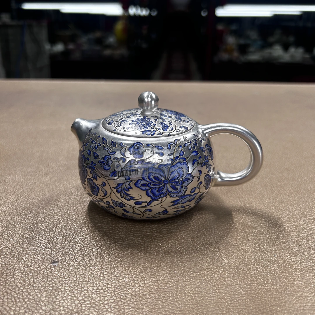 瓷韵优品 缠枝莲鎏银西施壶-2884