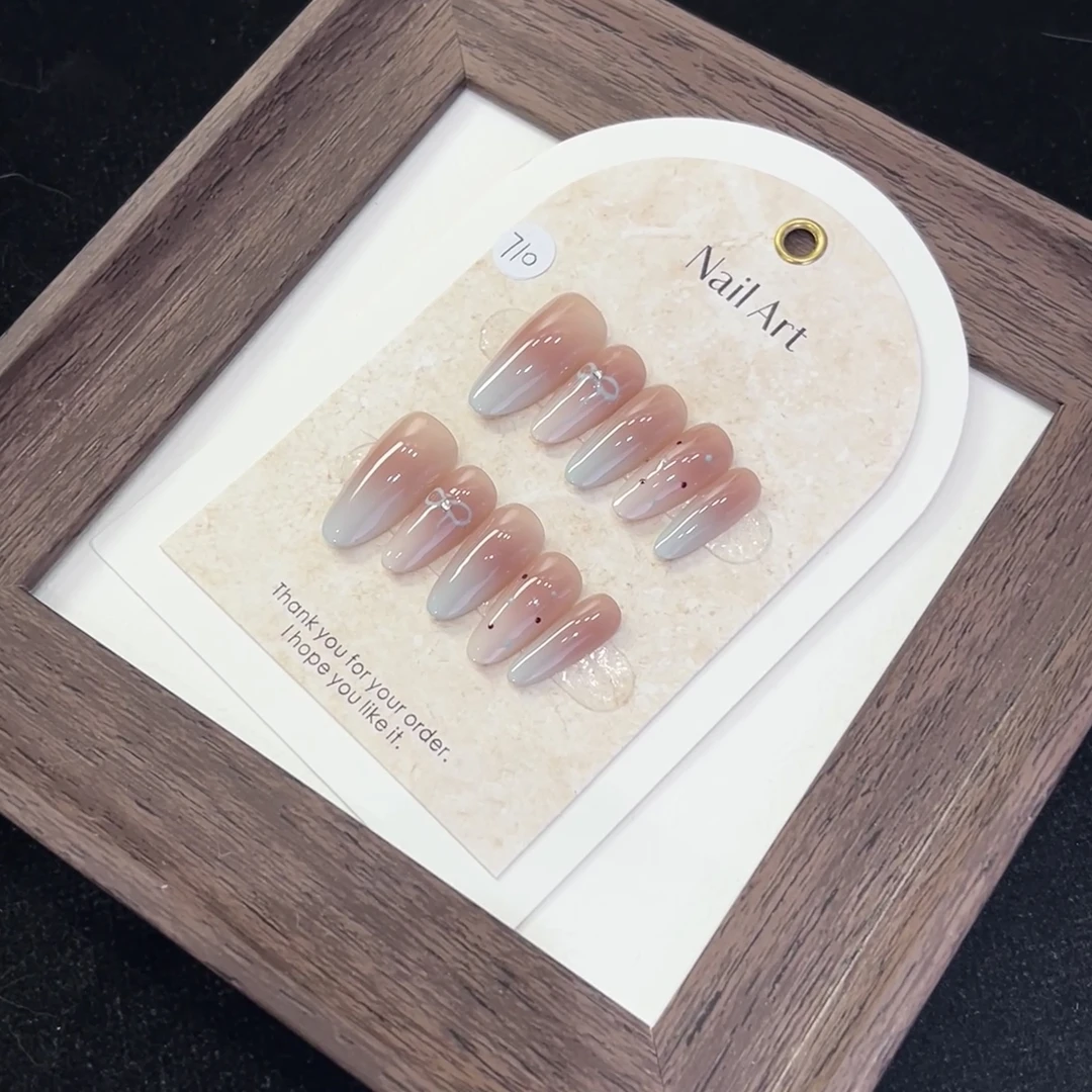 【奶蓝波点】纯手工穿戴甲多种款式可选绝美设计彰显独特气质