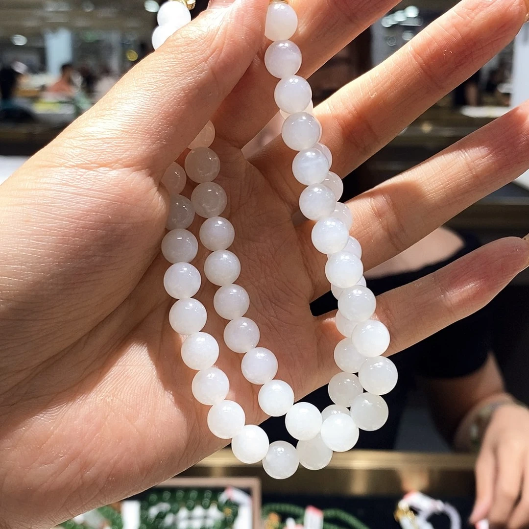 和田玉未镶嵌颈饰卡8mm