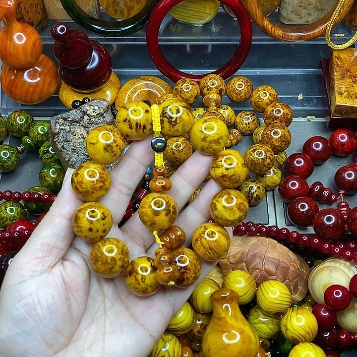 琥珀木雷击木留疤手串