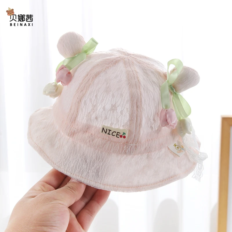 Beinaqian/贝娜茜婴儿帽子春秋季薄款宝宝女夏季洋气遮阳帽防晒帽