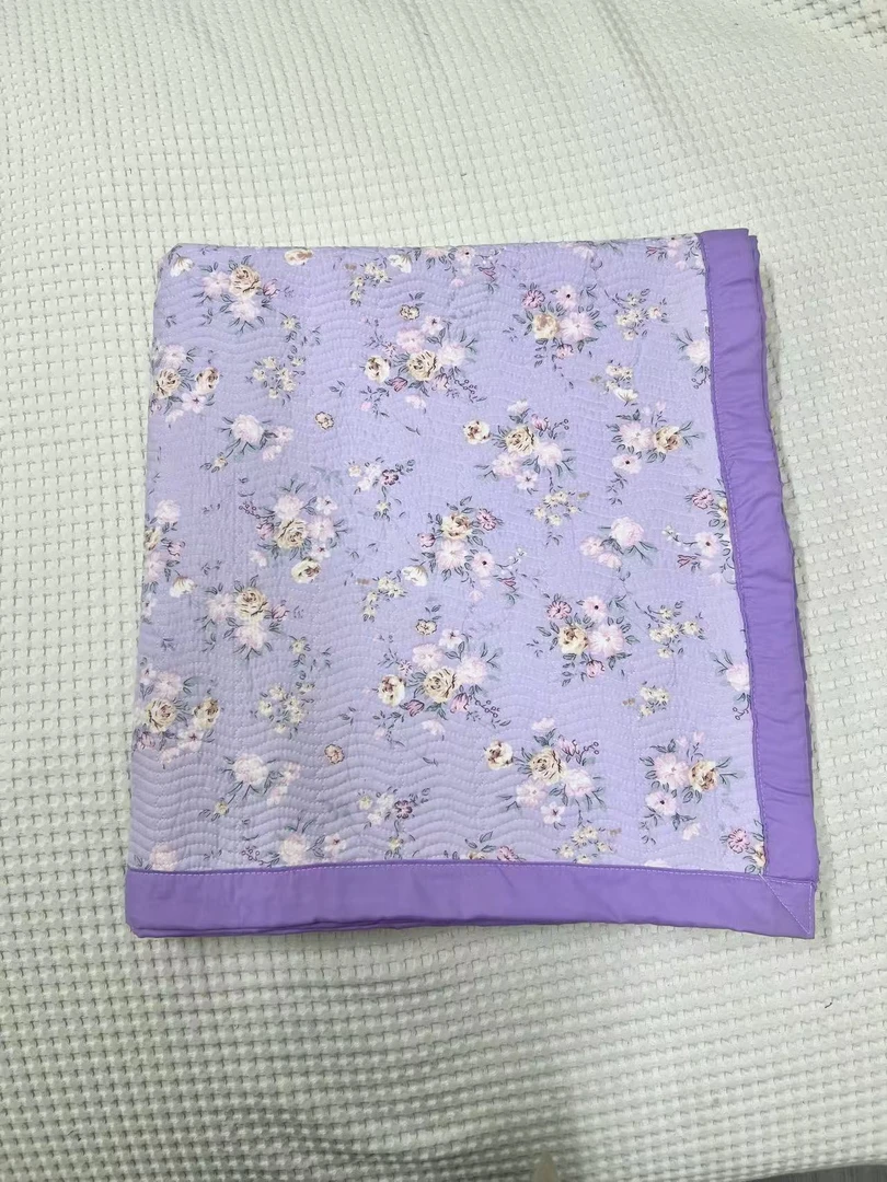 【微瑕加大2.3*2.5m】紫嫣-浅紫雨露麻绗缝床盖