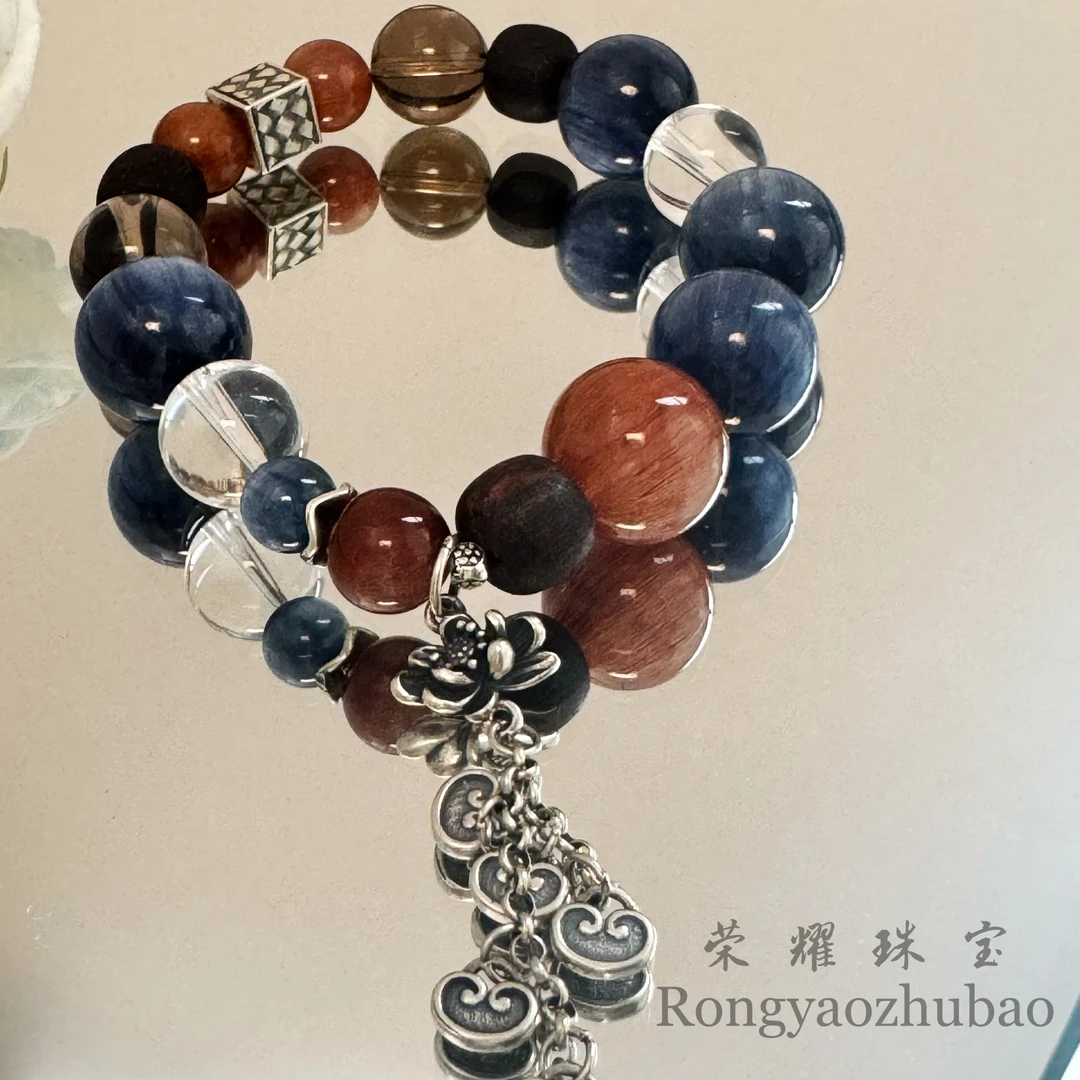 荣耀珠宝【蓝海星辰】天然高品质多宝手串521