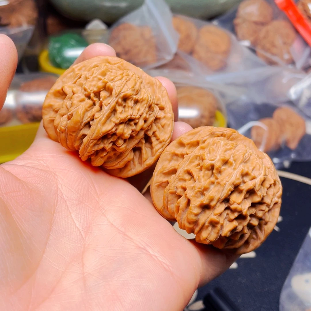 吊坠文玩核桃楼子一对