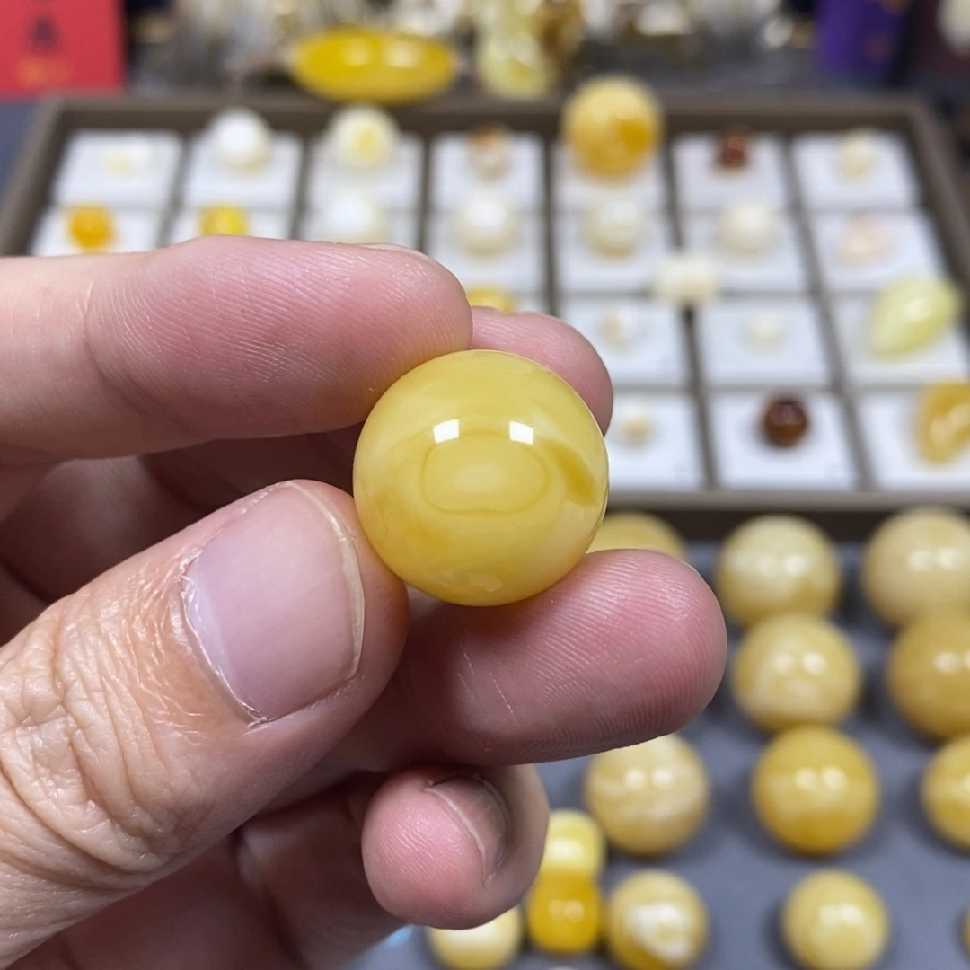 琥珀未镶嵌珠宝奇石19圆珠