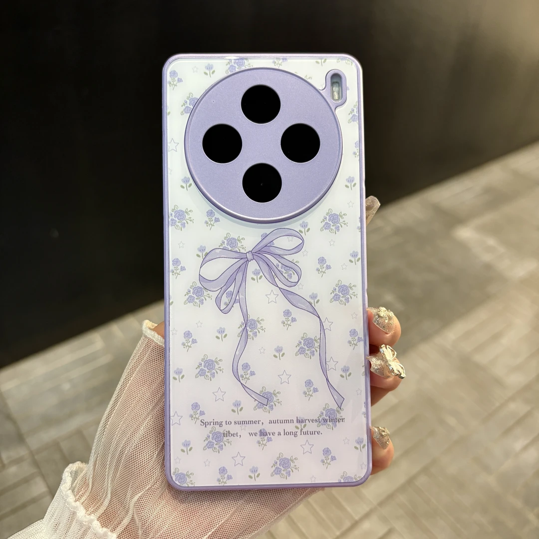 苹果/华为/oppo/vivo/小米 ins小碎花适用vivox100玻璃防摔手机壳