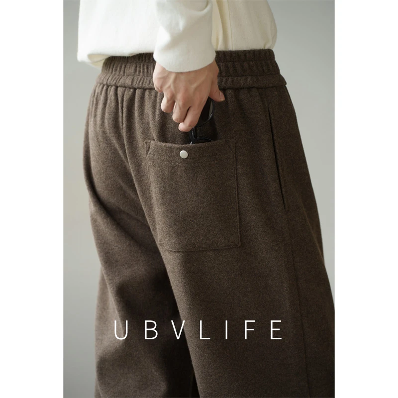 轻奢高端羊毛易打理挺括感直筒毛呢裤男士2025冬季零束感休闲长裤