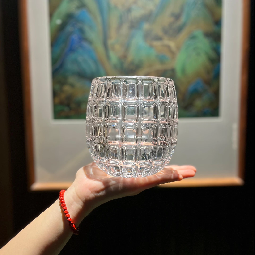 【金橘专属】欧式透明水晶胖墩墩花瓶水养鲜花插花客厅摆件