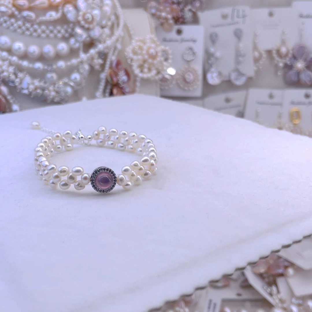 未镶嵌耳饰淡水珍珠手链