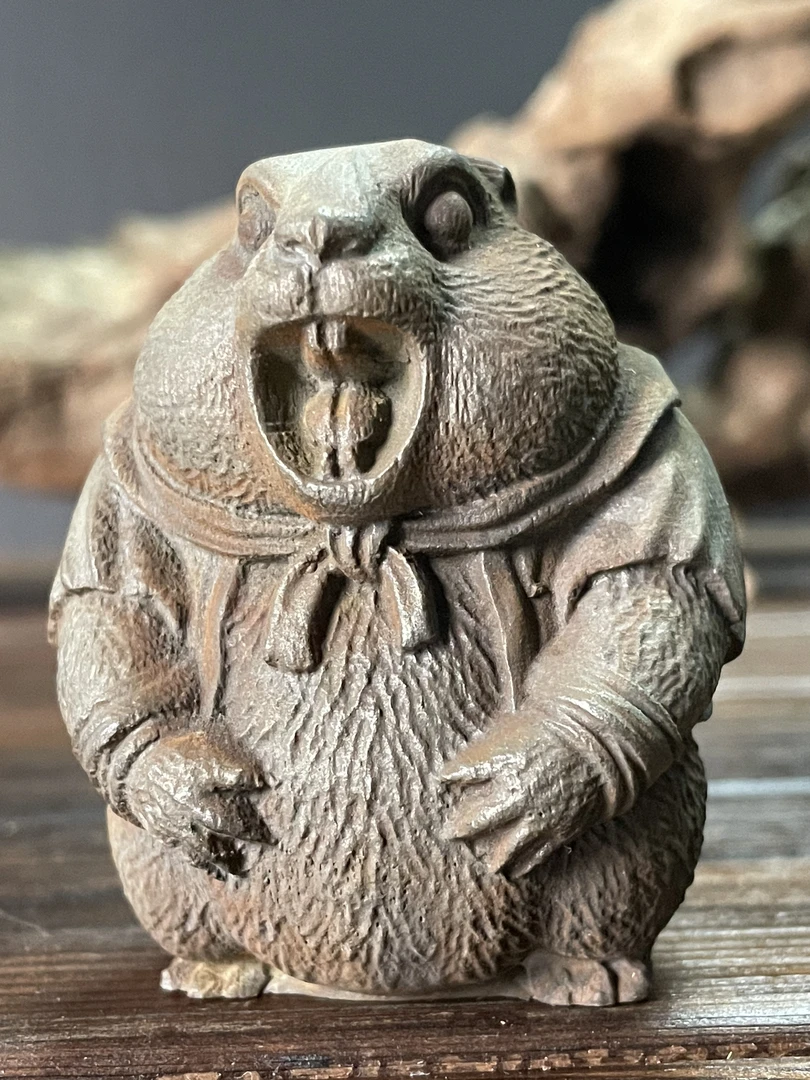 创意纯手工铁艺哪吒土拨鼠桌面茶宠茶玩装饰摆件哪吒土拨鼠