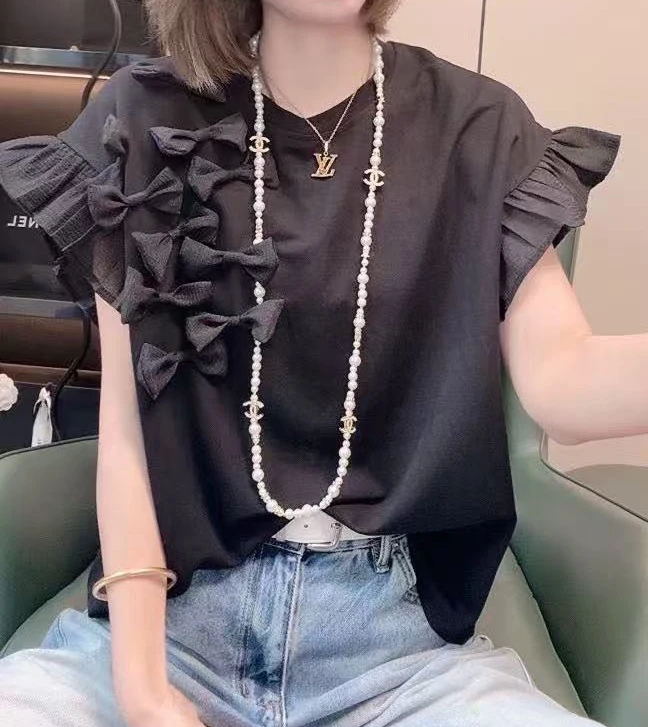 欧洲站爆款蝴蝶结上衣