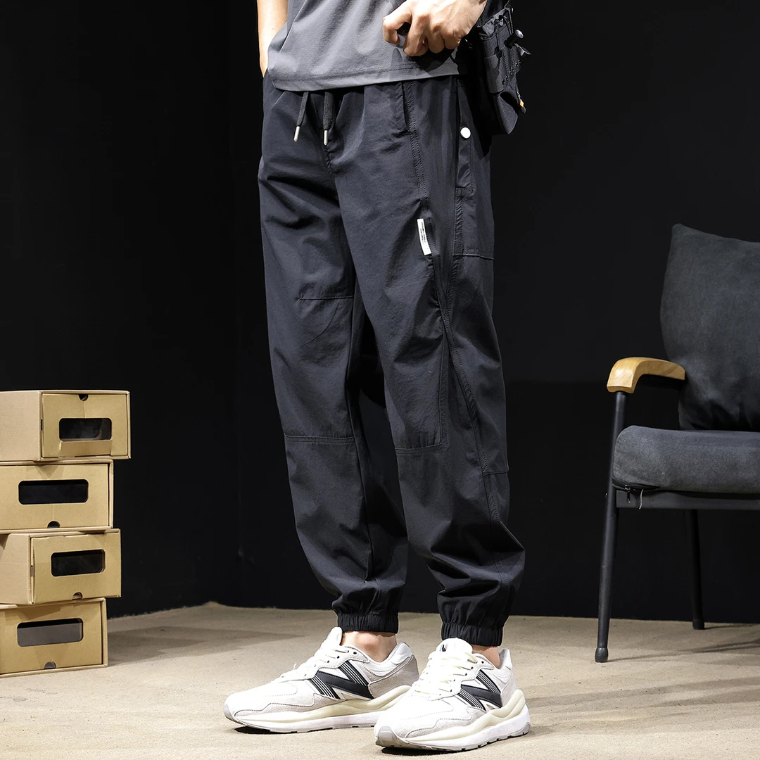 MR.MUDI/穆迪先生冰丝速干休闲裤男新款百搭潮牌大码夏季薄款裤子