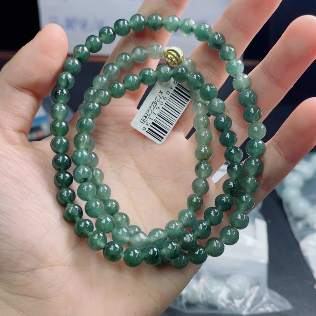 未镶嵌定制翡翠珠串6.5