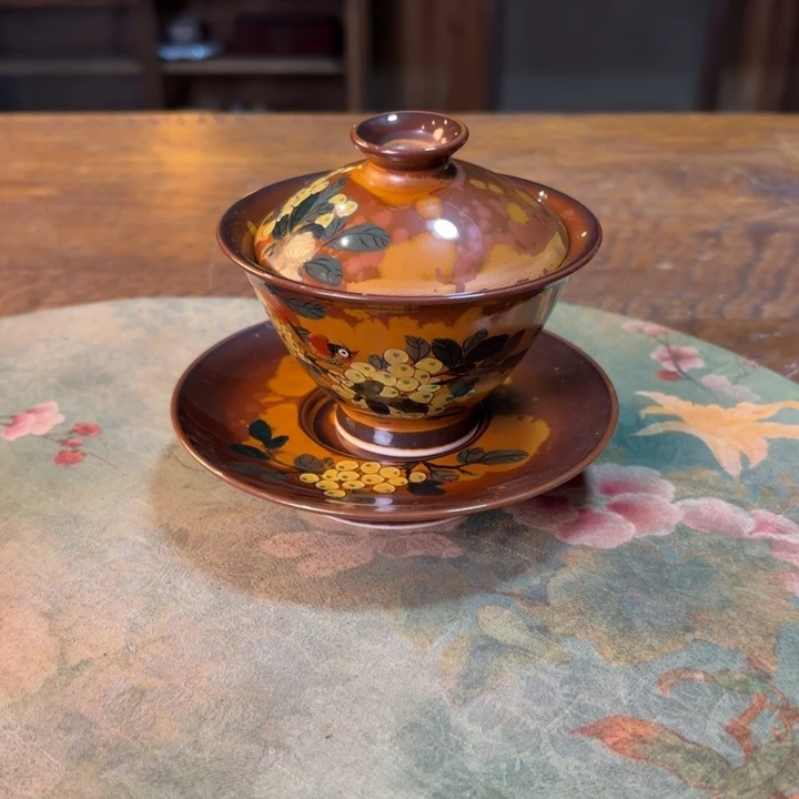 柴烧纯手工手绘陶瓷