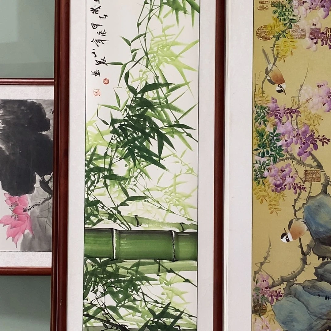 国画带框尺寸47✖️162厘米手绘包邮