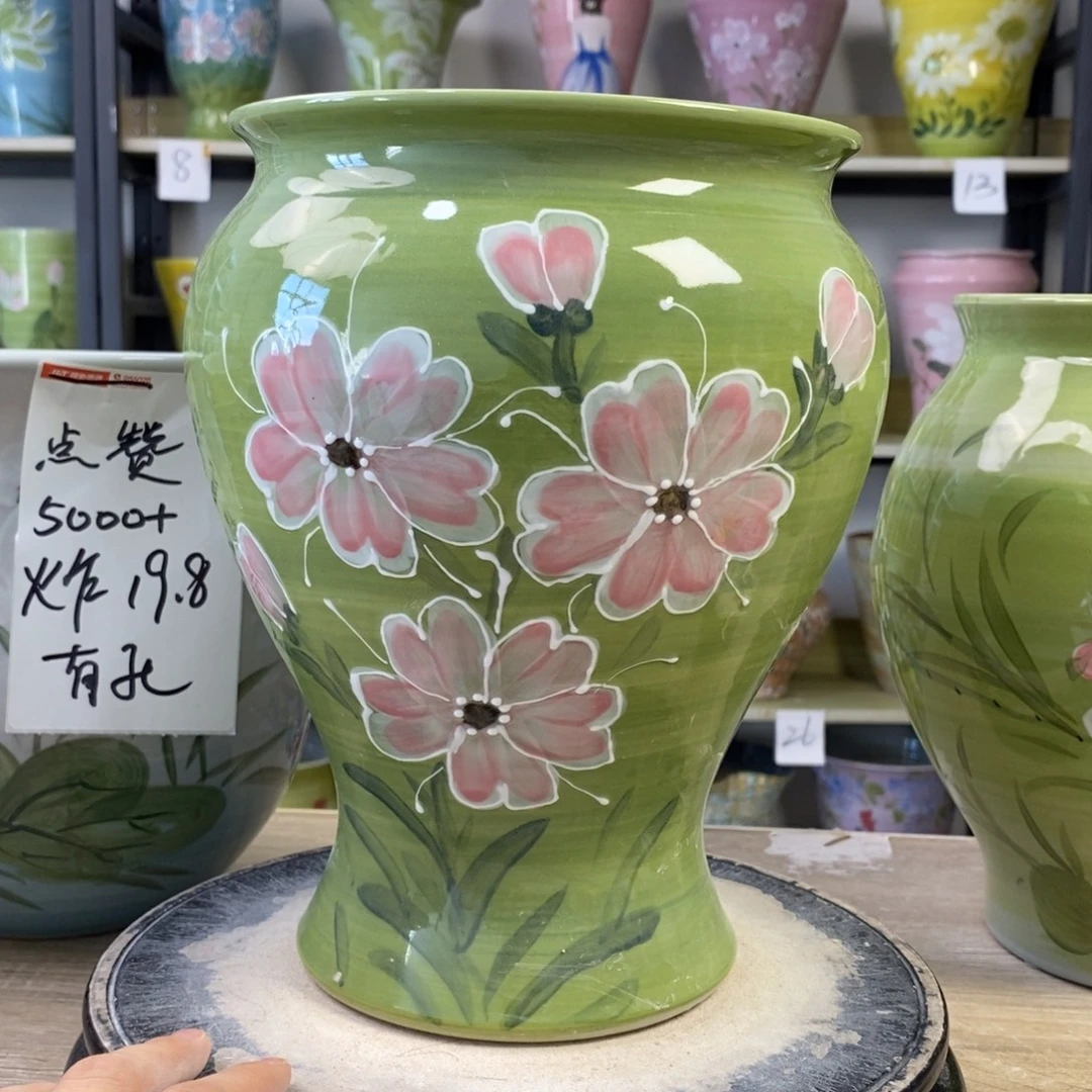 景德镇手工手绘陶瓷花盆