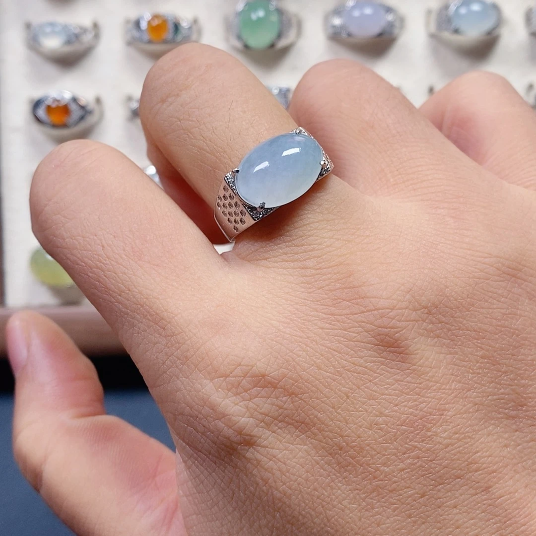 翡翠银S925镶嵌戒指