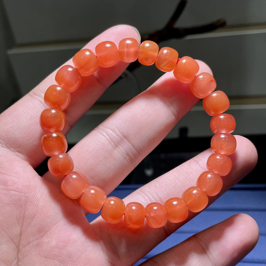 芬达樱桃红南红老型9mm+手串 KT24120223