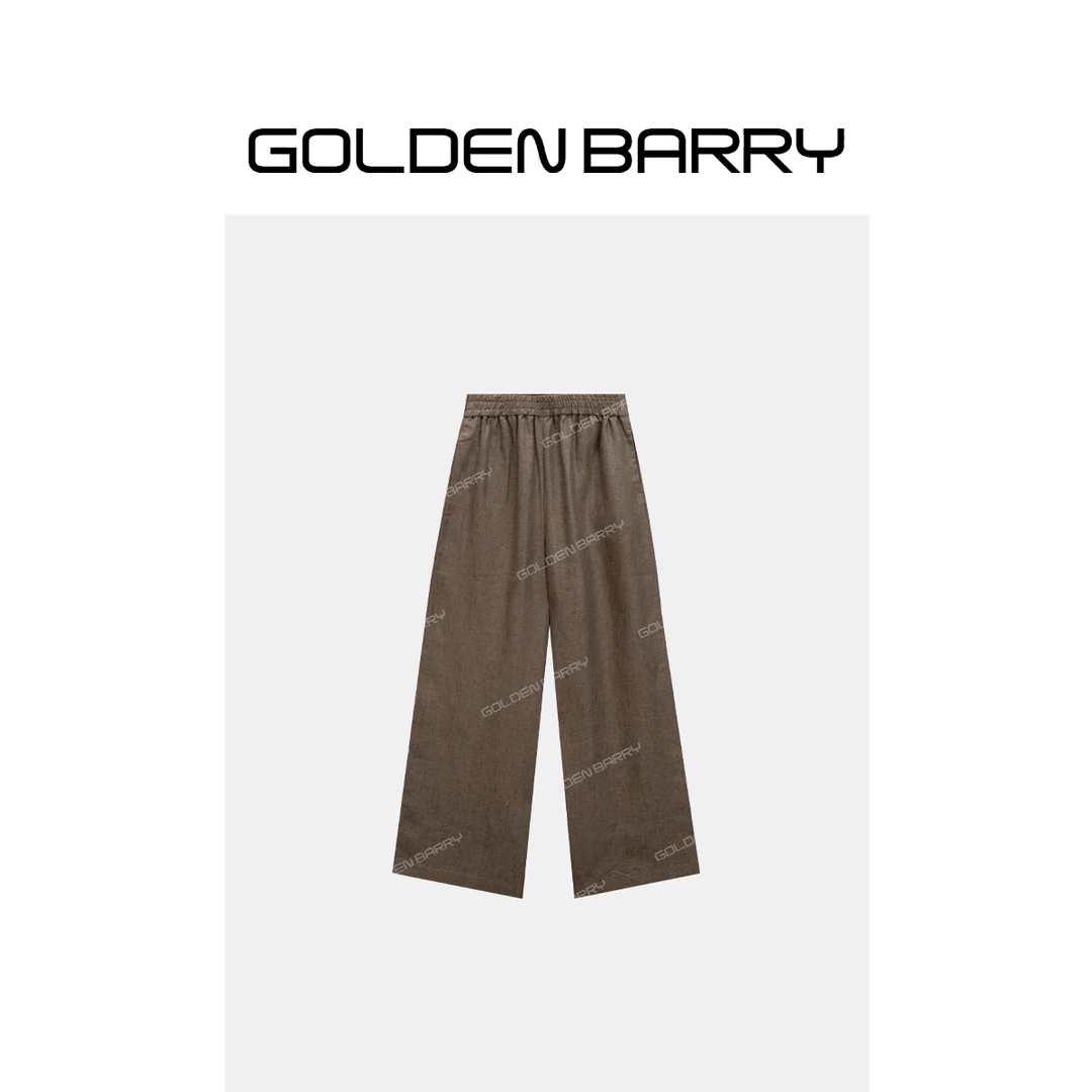 GOLDENBARRY|555088“素麻行云”慵懒风休闲裤