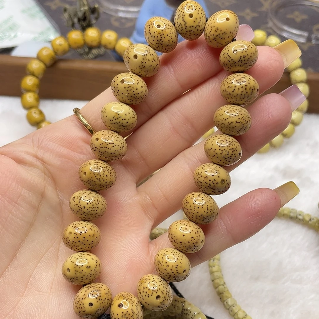 星月菩提吊坠原生态顺白小细星苹果珠手持卡13.5