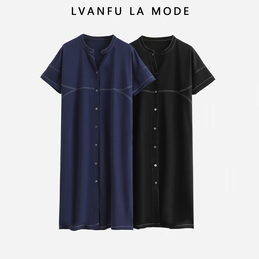 莱赛尔！复古港风夏季透气针织显瘦女士连衣裙JY338A/ZN