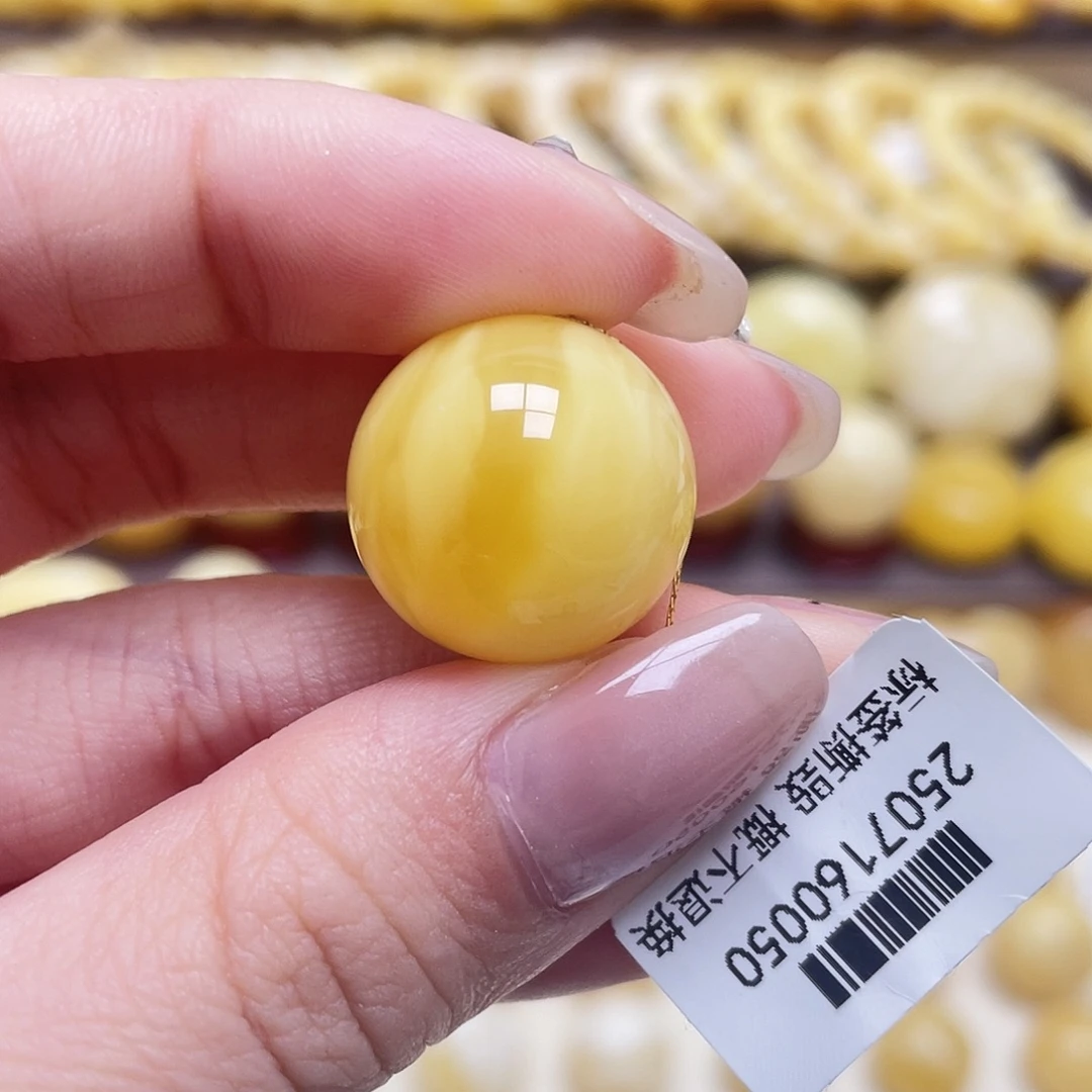 琥珀未镶嵌裸石18.5mm圆珠
