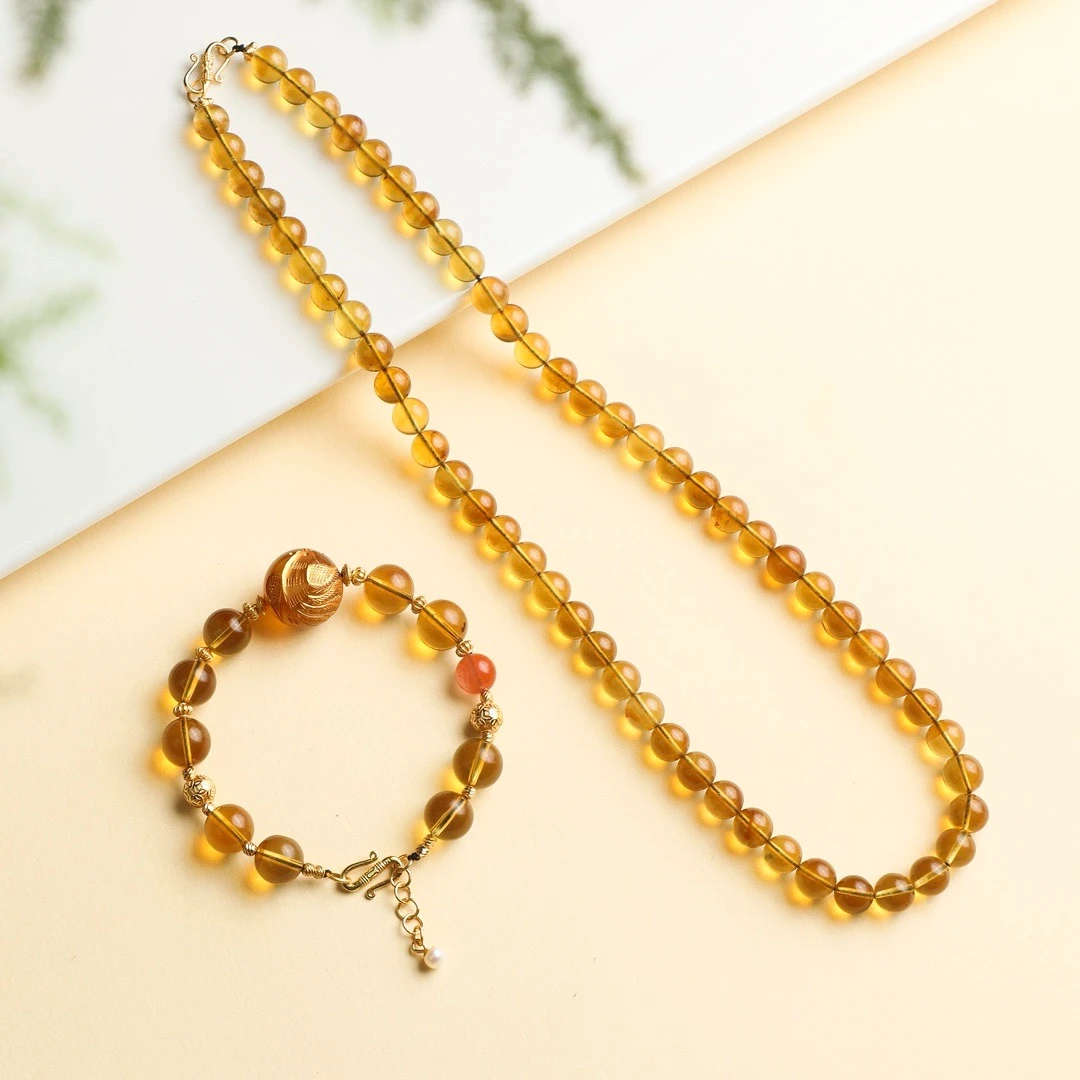 MF255-天然琥珀鎏金凤凰三戴设计款多用款单圈