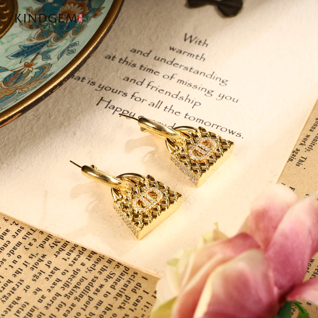 铜合金锆石耳饰 BC27XIPC-28639 轻奢百搭精致简约耳环