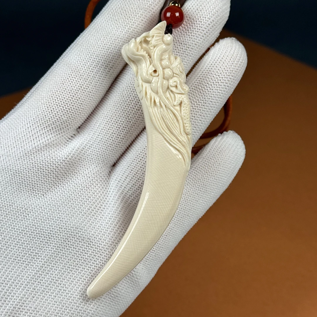 H27-02天然猛犸牙 龙牙尖 14*95.7mm支持复检假一罚十