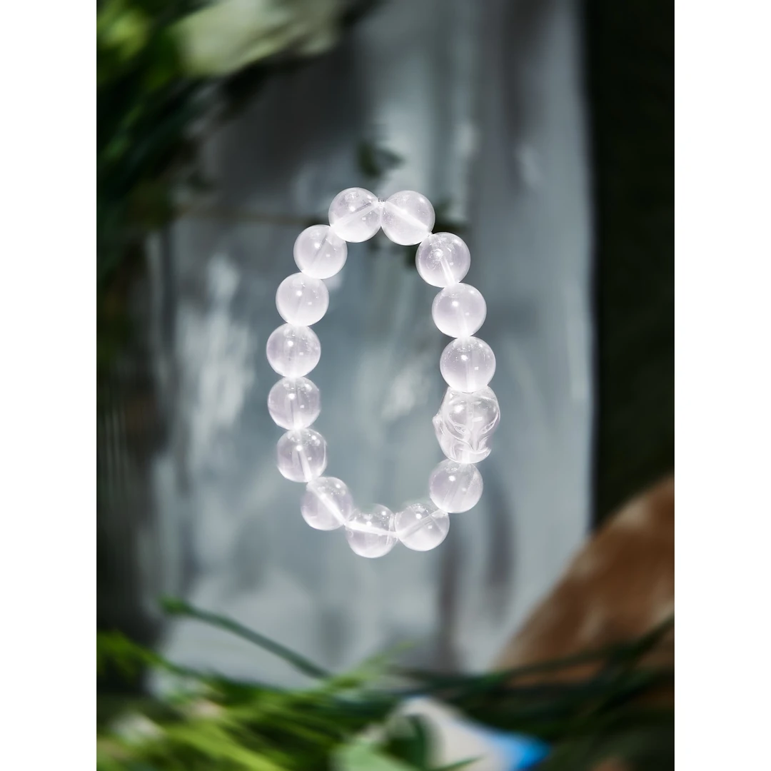 「洛神」粉水晶·小狐狸挂件-木卫二原创手串多样性发其一