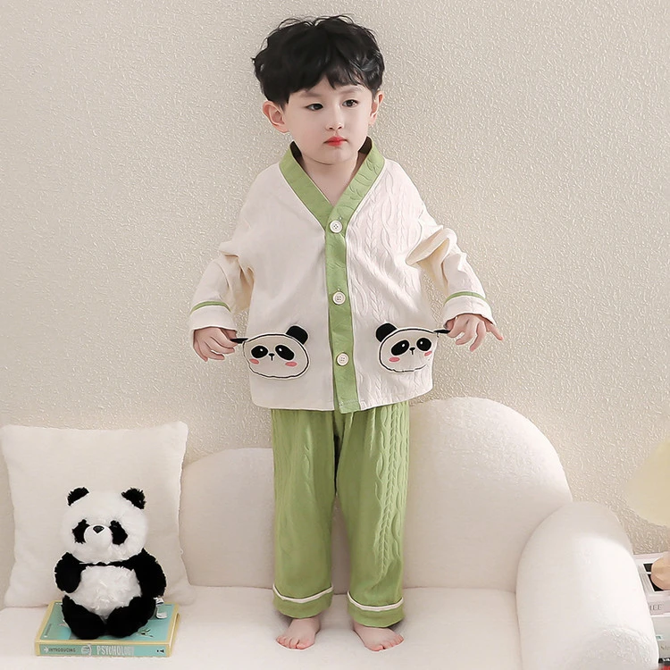 二岁儿童纯棉长袖睡衣春秋季男童全棉小孩子中小童宝宝家居服套装