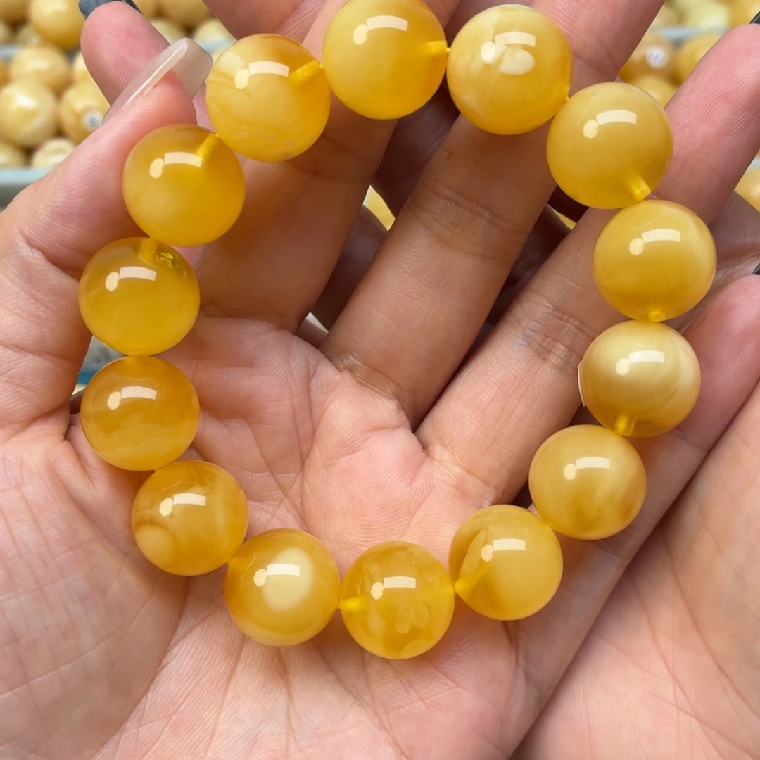 未镶嵌蜜蜡裸石15+蜜蜡手串