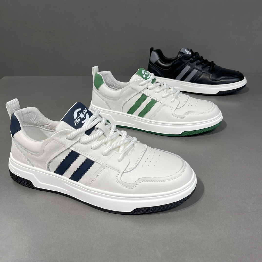 欧丽龙男鞋头层牛皮板鞋新款正品真皮小白鞋运动休闲鞋潮鞋5817