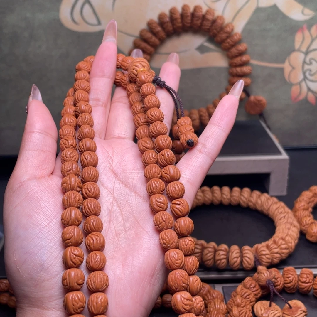 «***»桃核吊坠108脖挂黑龙