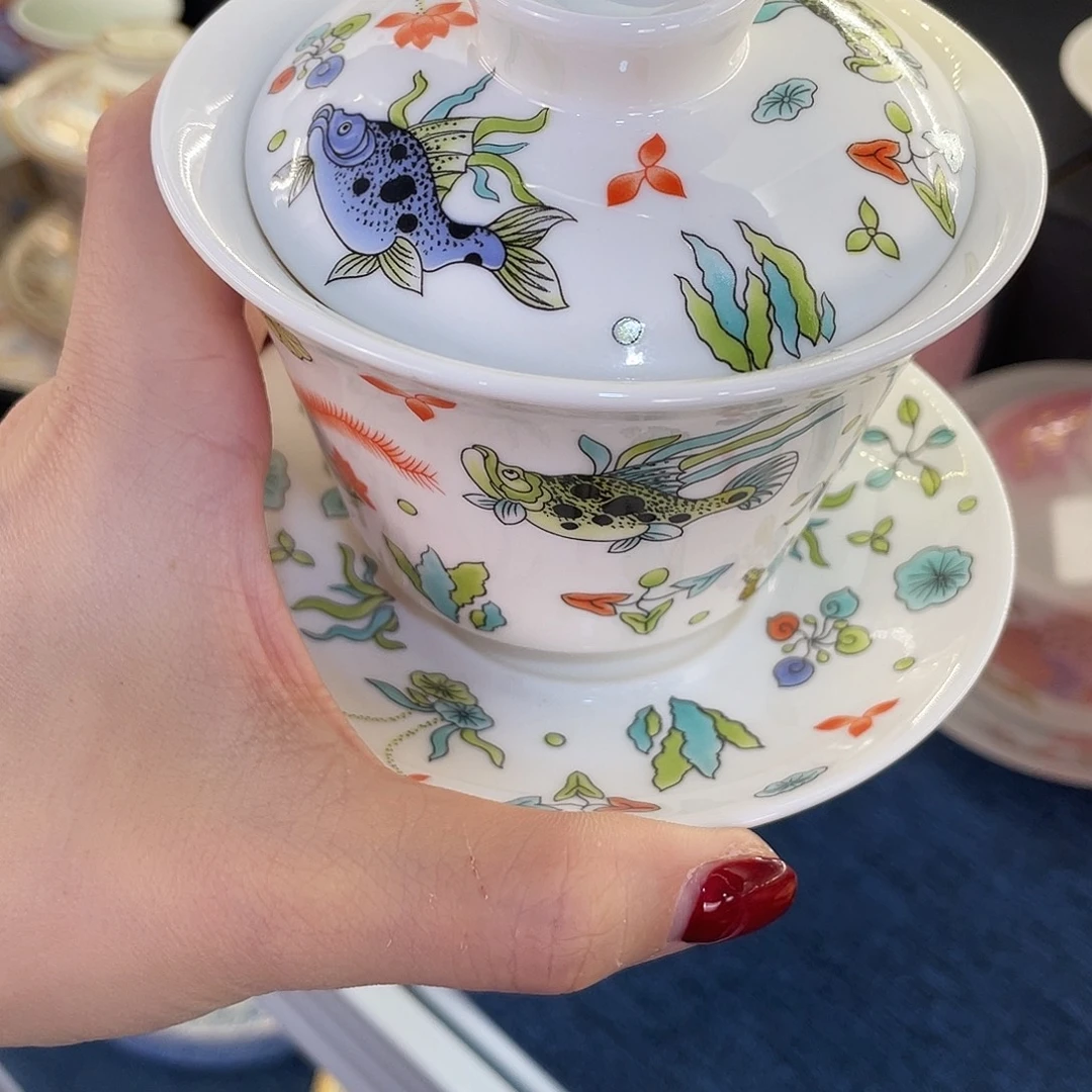 陶景德陶瓷盖碗茶具